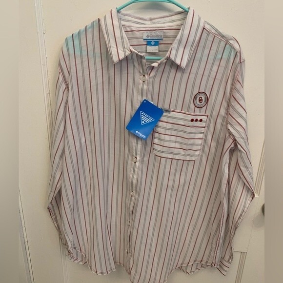 Columbia NWT long sleeve PFG Oklahoma Sooner Shirt Size L woman - Picture 1 of 5